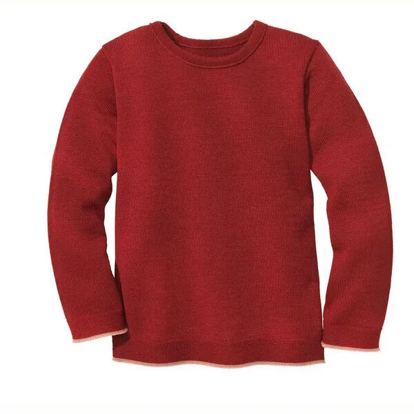 Disana Disana Kinder Strick-Pullover Uni Schurwolle kbT-Merino, Rose, – Produktbild 2 von 2