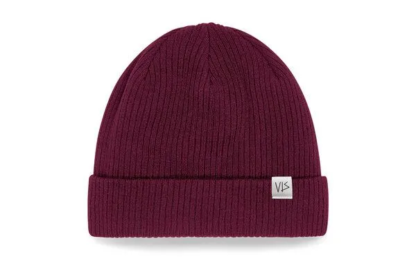 vis wear vis wear Unisex Classic Mütze, Beanie aus Bio Baumwolle, Weinrot, – Produktbild 1 von 1