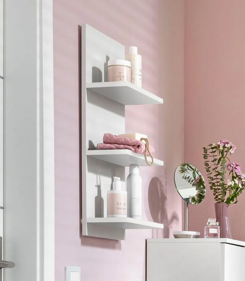 welltime Wandregal, 3 Regalböden, Weiß, – Produktbild 6 von 6