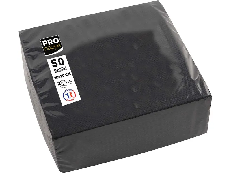 ProNappe 50 ProNappe Cocktail-Servietten 20 x 20 cm, Schwarz, – Produktbild 2 von 3