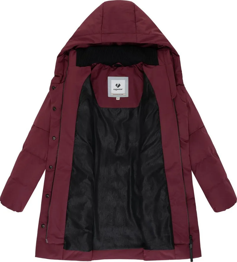 ragwear ragwear Steppmantel Niani YOUMODO Warmer Wintermantel mit hohem Kragen und Kapuze, Rot, – Produktbild 1 von 3