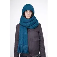 ein garten Studios ein garten Studios XXL Handstrickschal / Stola aus Alpaka-Seide-Merino, Deep petrol, – Produktbild 1 von 1