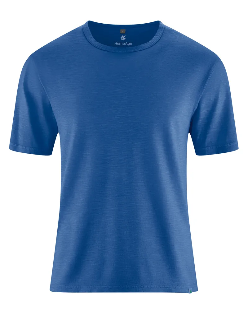 HempAge Hempage Herren vegan T-Shirt Aus Slub Jersey Königsblau, Blau, – Produktbild 1 von 2