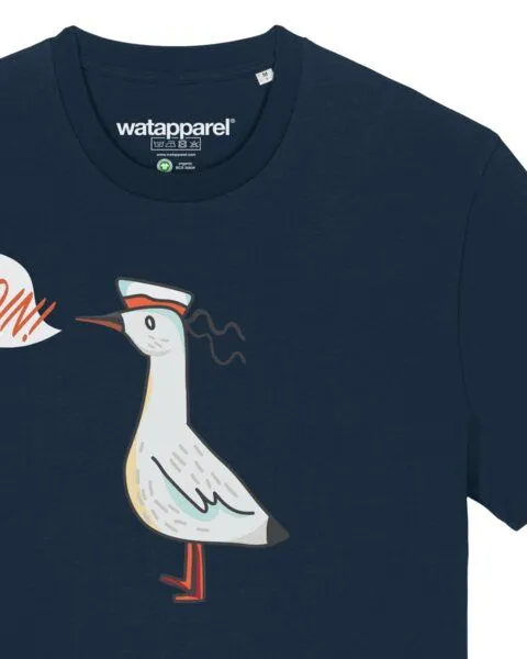 watapparel watapparel T-Shirt Unisex Moin Seagull, French navy, – Produktbild 3 von 3