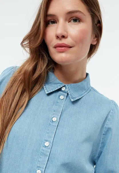 Givn Berlin Givn Berlin Jeansbluse GBLYRA in elegantem Schnitt, Light blue, – Produktbild 4 von 4