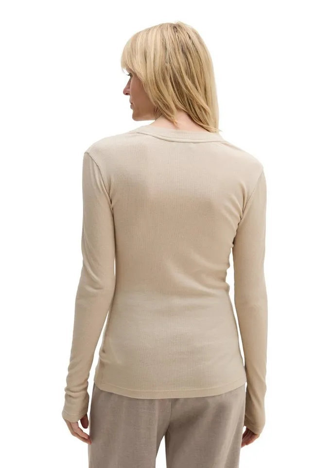 Marc O'Polo Marc O'Polo Langarmshirt mit TENCEL™ Modal, Beige|braun, – Produktbild 3 von 5