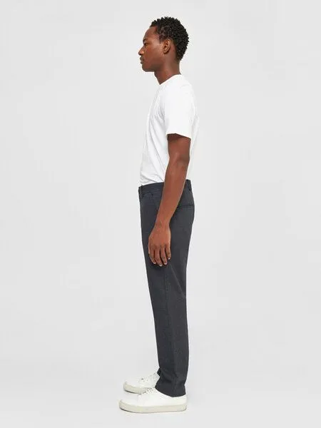 KnowledgeCotton Apparel KnowledgeCotton Apparel Chinohose - CHUCK regular flannel - aus Bio-Baumwolle, Grau (gray pinstripe), – Produktbild 4 von 6