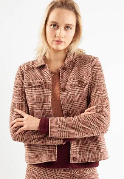 Alma & Lovis Alma & Lovis Karo-Blazerjacke aus Bio-Baumwolle | Check Jacke, Camel (kamel), – Produktbild 1 von 4
