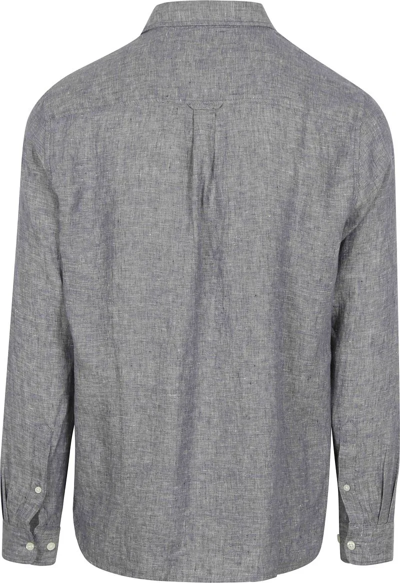 KnowledgeCotton Apparel KnowledgeCotton Apparel Hemd Leinen Vintage Indigo - Größe L, Blau, – Produktbild 1 von 3