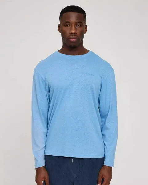 Mazine Mazine Longsleeve für Männer - aus Biobaumwolle und Leinen, Azur (blau), – Produktbild 1 von 3