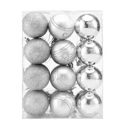 Casaria® Weihnachtskugeln Silber 24 tlg in matt glänzend & glitzernd – Produktbild 1 von 1