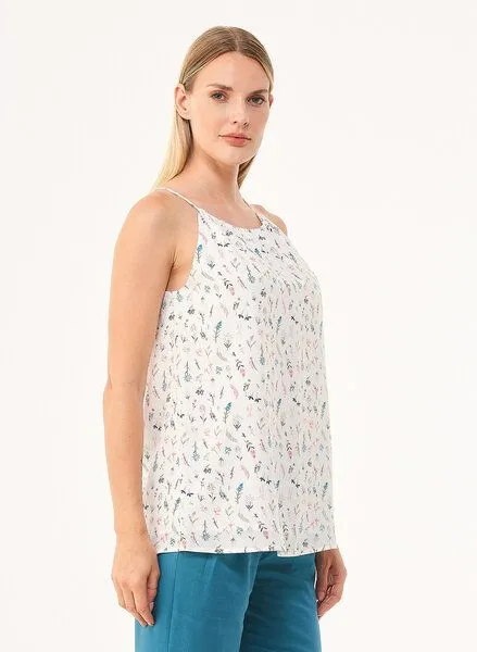 ORGANICATION ORGANICATION Spaghettiträger-Top aus Bio-Baumwolle und Bamboo mit Allover-Print, Flower print, – Produktbild 3 von 4