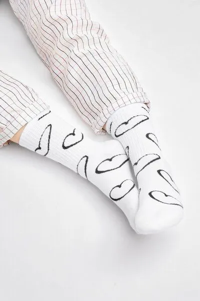 Natural Vibes Natural Vibes Herzen Socken Bio GOTS | Tennissocken | Bunte Socken | Doodle Heart | Herren Damen Socken – Produktbild 2 von 4