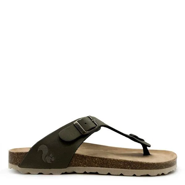 thies Vegane thies ® Eco Bio Thong Sandale aus rec. PET mit Kork-Tieffussbett, Seaweed, – Produktbild 1 von 4