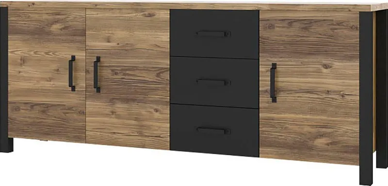Home affaire Sideboard Olin WM, Breite 192 cm, Beige|schwarz, – Produktbild 3 von 5