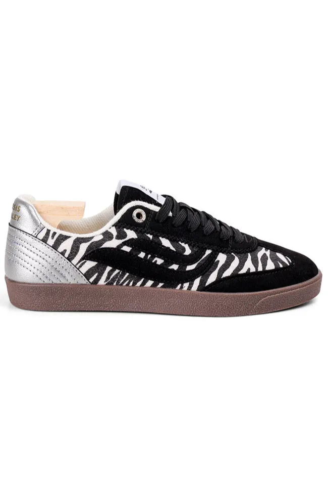 Genesis Genesis Damen vegan Sneaker G-Volley Animal-Print Schwarz/Zebra/Silber, Schwarz, – Produktbild 2 von 2