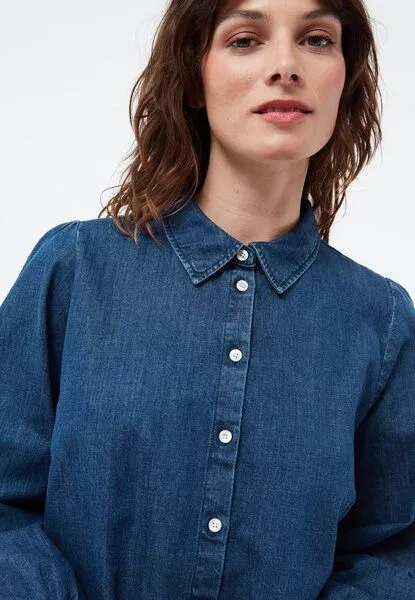 Givn Berlin Givn Berlin Jeansbluse GBLYRA in elegantem Schnitt, Dark blue, – Produktbild 4 von 4
