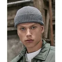 Build Your Brand Build Your Brand Fisherman Strick-Mütze Docker Beanie Recycelter Polyester Fischermütze Seemannsmütze, Asphalt, – Produktbild 1 von 1