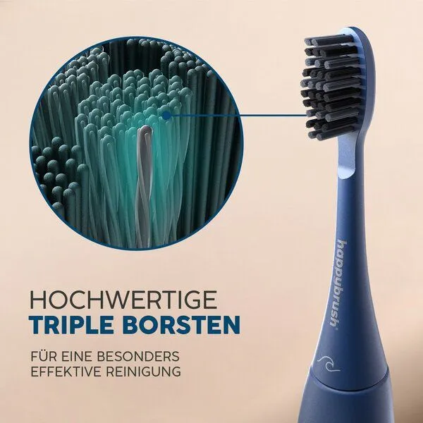 happybrush happybrush Aufsteckbürsten Eco Vibe 3+ 3er Set, Ocean(blau), – Produktbild 2 von 5