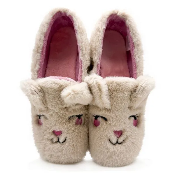 thies Veganer "thies ® Rec Rabbit Closed Slipper" aus kuscheligem recyceltem PES, Beige, – Produktbild 1 von 4