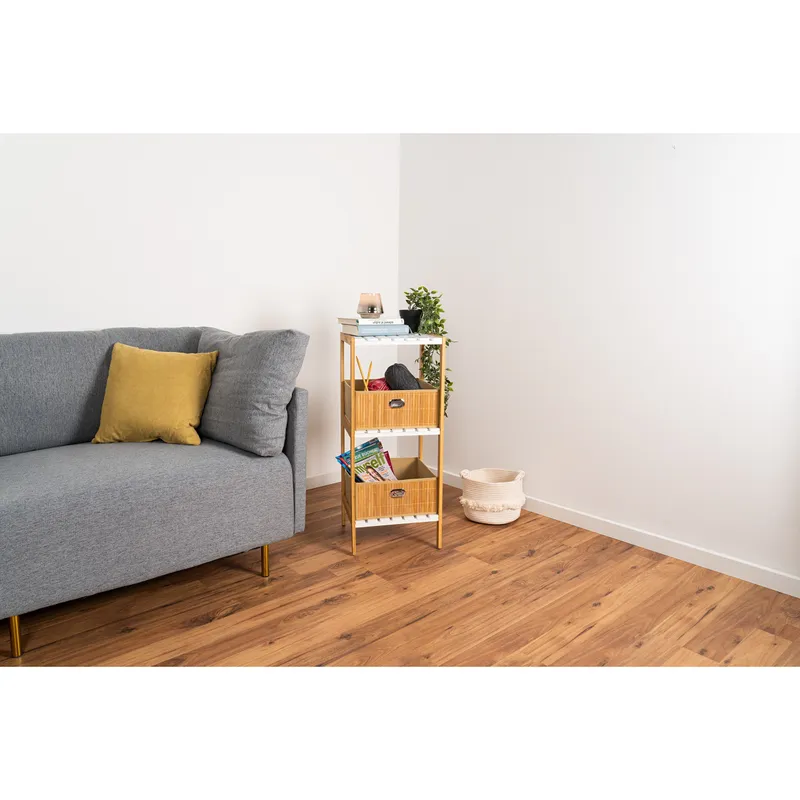 MODERNE HAUSFRAU MODERNE HAUSFRAU Bambusregal „Trend“, Braun | weiss, – Produktbild 4 von 4