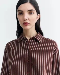 thinking mu Thinking MU Damen vegan Shirt Manuela O Hara Gestreift Braun – Produktbild 1 von 1