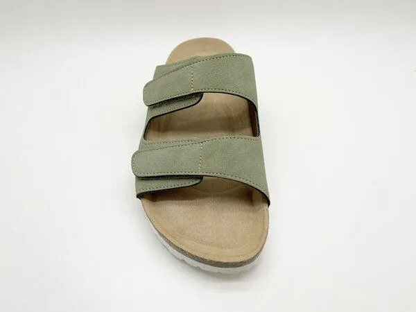 thies Vegane "thies ® Eco Bio Velcro Sandale" fair produziert mit Kork-Tieffussbett, Emerald (grün), – Produktbild 3 von 3