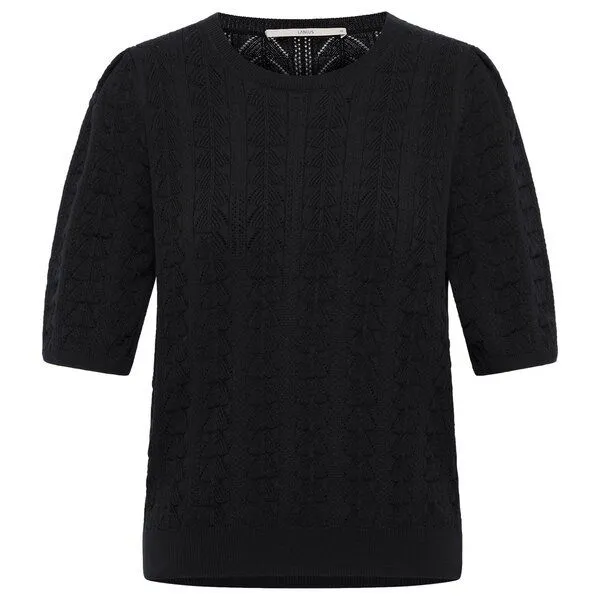 LANIUS LANIUS Kurzarmpullover (GOTS) aus Bio-Baumwolle, Onyx, – Produktbild 1 von 5