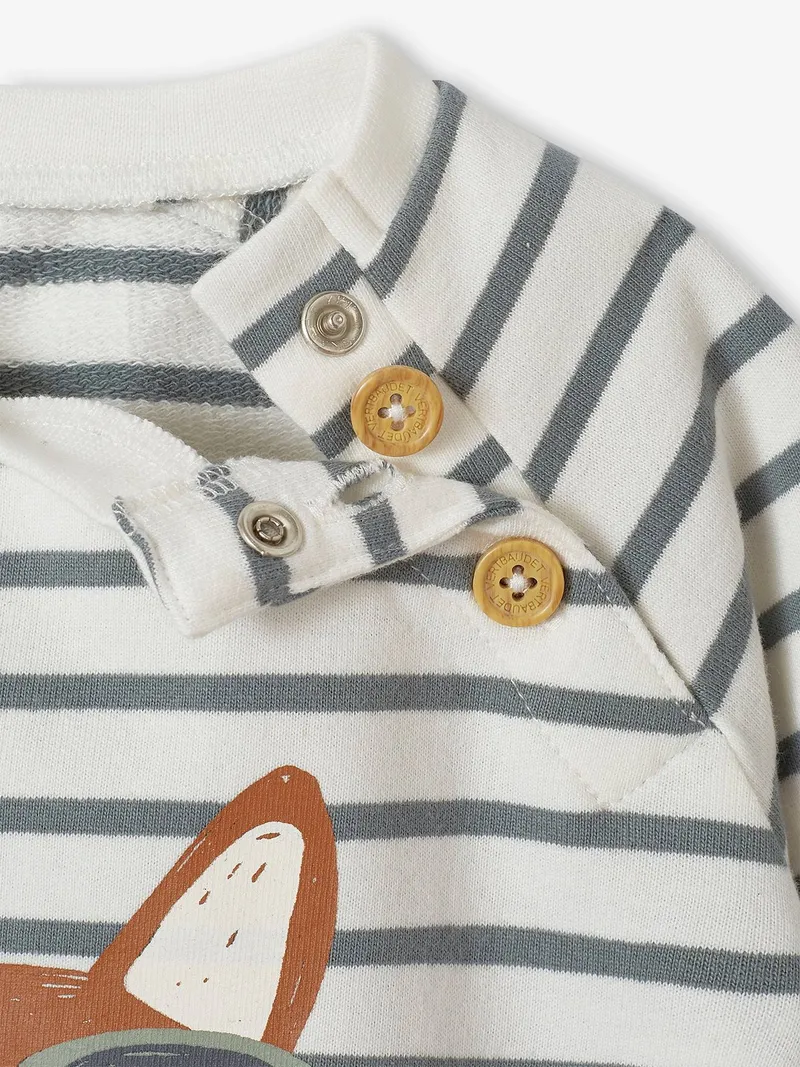 Vertbaudet Baby Sweatshirt, Grün gestreift, – Produktbild 3 von 4