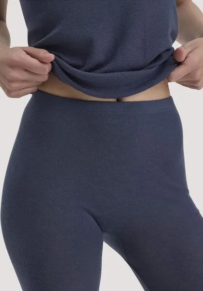hessnatur hessnatur Leggings Regular Cut PURE FUNCTION aus Bio-Merinowolle mit Seide, Graphitblau, – Produktbild 4 von 4