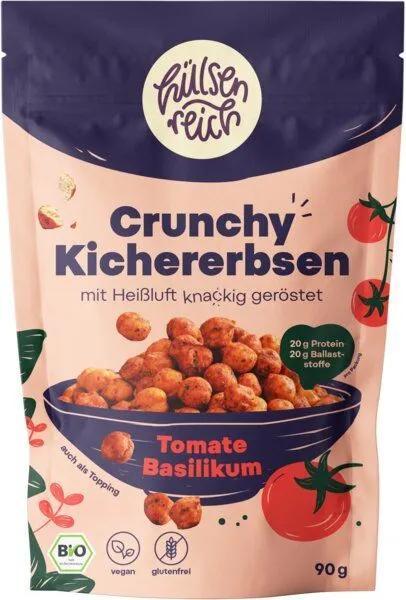 Hülsenreich Hülsenreich Bio Crunchy Kichererbsen Tomate-Basilikum – Produktbild 2 von 4