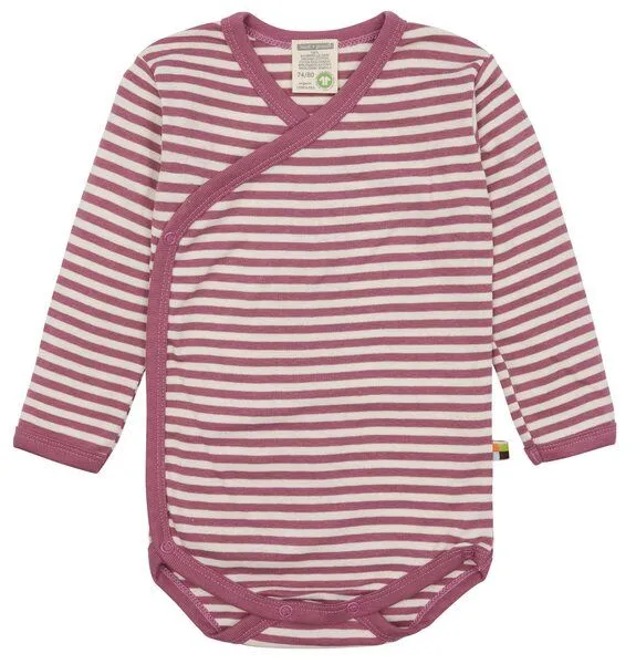 loud + proud loud + proud Babys & Kinder Wickelbody langarm, GOTS-zertifiziert, Grape (rosa), – Produktbild 2 von 2