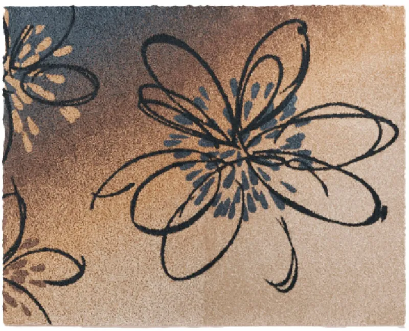 Grund Grund Badematte Lusia, Höhe 20 mm, rutschhemmend beschichtet, fußbodenheizungsgeeignet, Polyacryl, rechteckig, Florales Design mit sanftem Farbverlauf, 5 Jahre Garantie, Braun, – Produktbild 1 von 5
