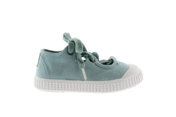 Victoria Victoria vegane Kinder-Schnürr-Ballerinas – Bailerina de Lona, Manzana (grün), – Produktbild 3 von 4