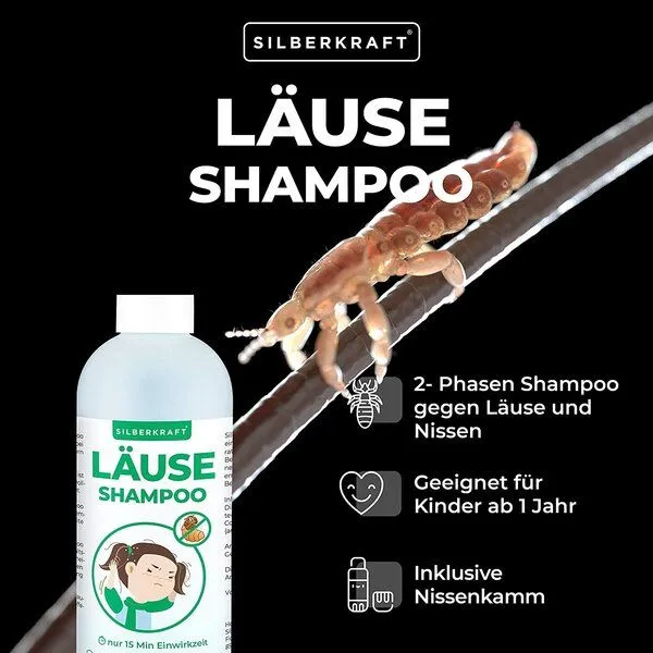 Silberkraft Silberkraft Läuseshampoo 100 ml mit Nissenkamm für Kinder ab 1 Jahr – Produktbild 2 von 4