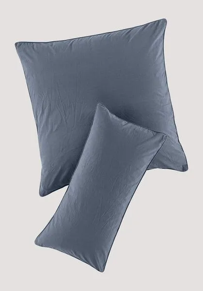hessnatur hessnatur Perkal Kissenbezug aus reiner Bio-Baumwolle, Stahlblau, – Produktbild 4 von 4