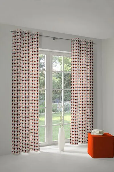 Nature by Adam Nature by Adam Vorhang aus 100% Bio-Baumwolle - Made in Germany - Circles, Orange, – Produktbild 5 von 7