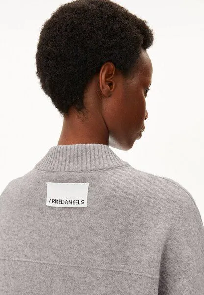 ARMEDANGELS ARMEDANGELS BOMBER Damen Strickjacke aus Bio-Baumwoll Mix, Dark honey melange, – Produktbild 4 von 4