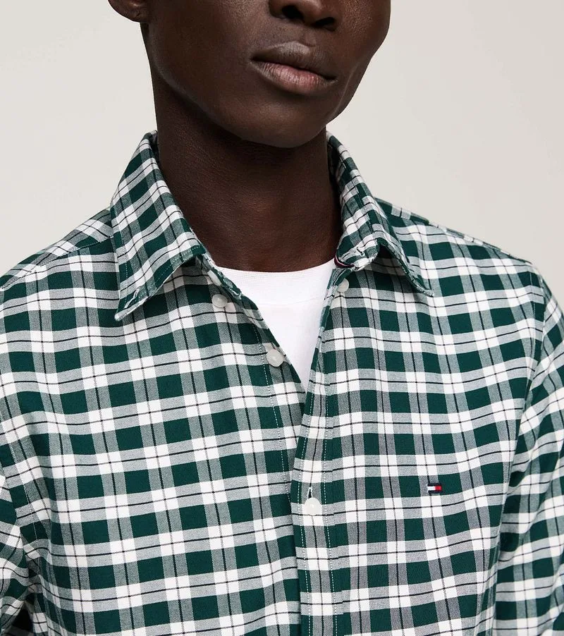 Tommy Hilfiger Tommy Hilfiger Oxford Hemd Karos Grün - Größe L, Grün, – Produktbild 3 von 4