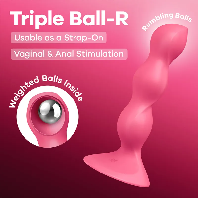 Satisfyer Satisfyer Triple Ball-R, 18 cm, Rot, – Produktbild 1 von 1