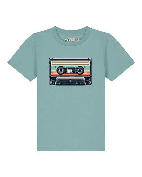 watabout.kids watabout.kids T-Shirt Kinder Retro Kassette, Teal monstera, – Produktbild 1 von 2