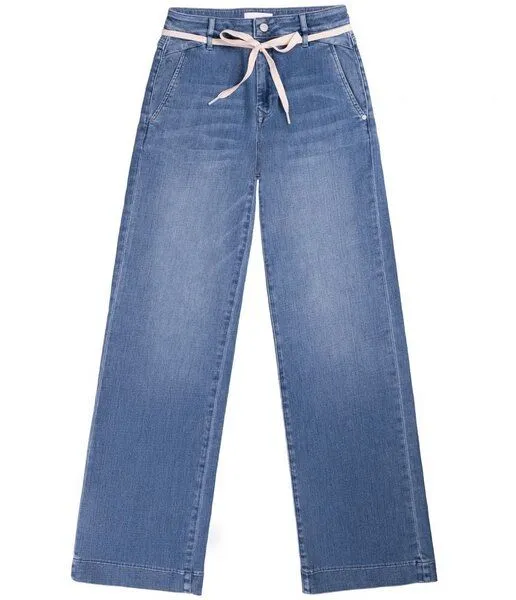 DAWN DAWN Jeans DEW Flared Soft Denim French Pocket, Medium blue, – Produktbild 2 von 5