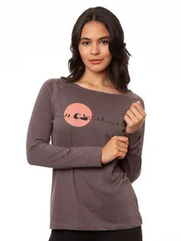 FellHerz FellHerz Damen Raglan Longsleeve Sunrise volcanic grey Bio Fair Vegan – Produktbild 1 von 1