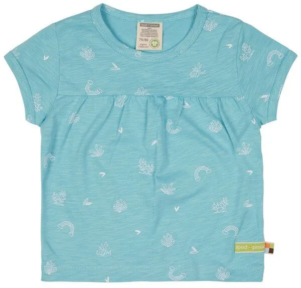 loud + proud loud + proud Babys & Kinder Tunika Slub Jersey mit Druck, GOTS-zertifiziert, Cyan(petrol), – Produktbild 2 von 2