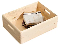 Kesper KESPER Aufbewahrungskiste aus Kiefernholz, mit Griffen, 40 x 30 x 14 cm – Produktbild 1 von 1