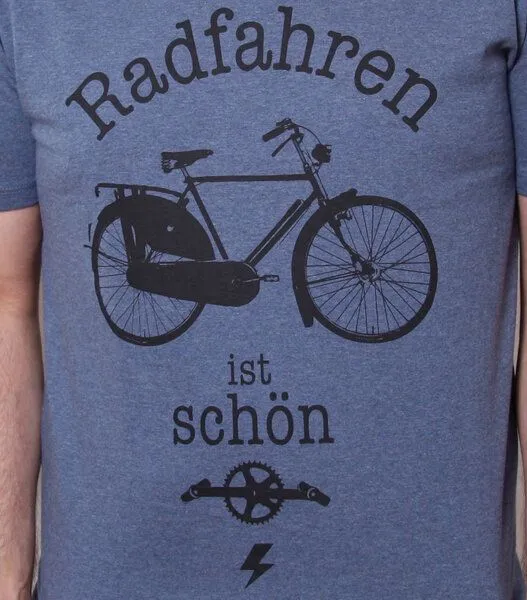 päfjes päfjes "Radfahren ist schön" - Fair Wear Männer T-Shirt, Blau, – Produktbild 2 von 3