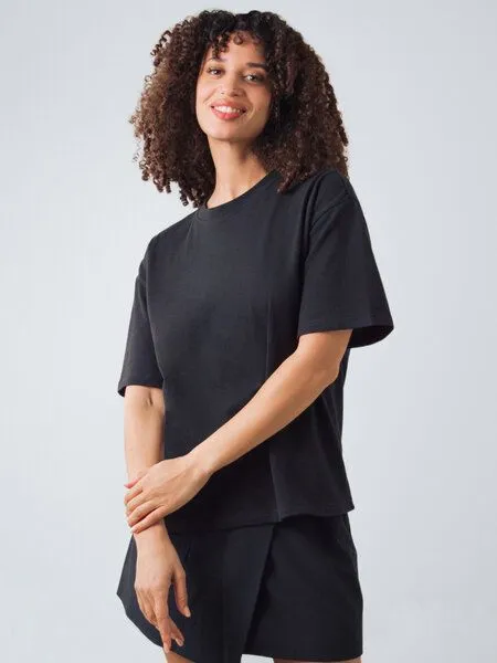 Honest Basics Honest Basics OG Shirt aus Bio- und recycelter Baumwolle, Schwarz, – Produktbild 2 von 4