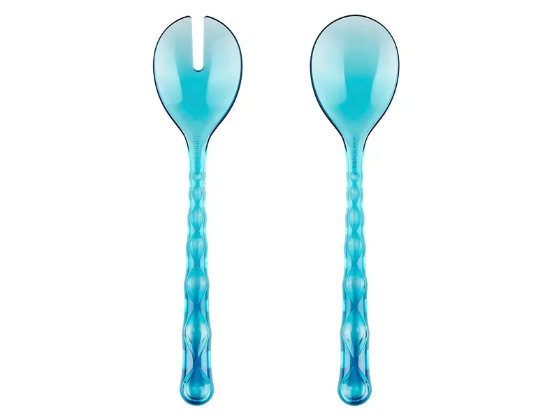 guzzini Salatbesteck "VANITY" aus biobasiertem Spezial-Acrylglas, Meerblau, – Produktbild 1 von 1