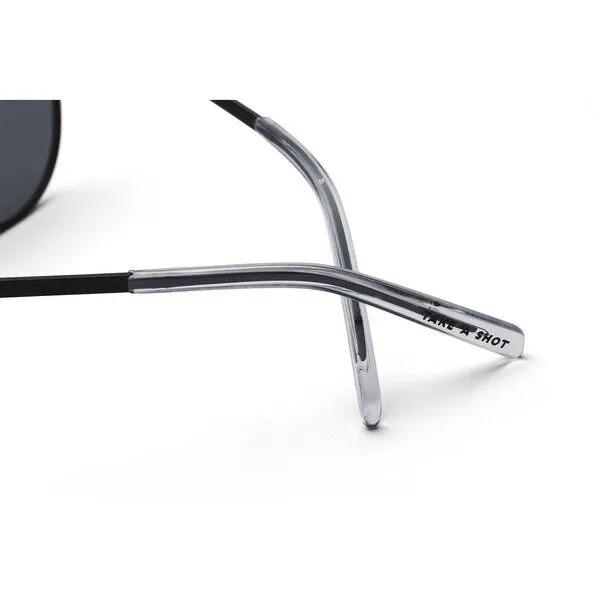 TAKE A SHOT TAKE A SHOT Runde Schmale Edelstahl Sonnenbrille für Damen und Herren - ARIN Kollektion, Schwarz (schwarz / grau), – Produktbild 4 von 4
