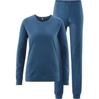 Living Crafts LIVING CRAFTS - Damen Schlafanzug - Blau (100% Bio-Baumwolle), Nachhaltige Mode, Bio Bekleidung, Blau, – Produktbild 1 von 3